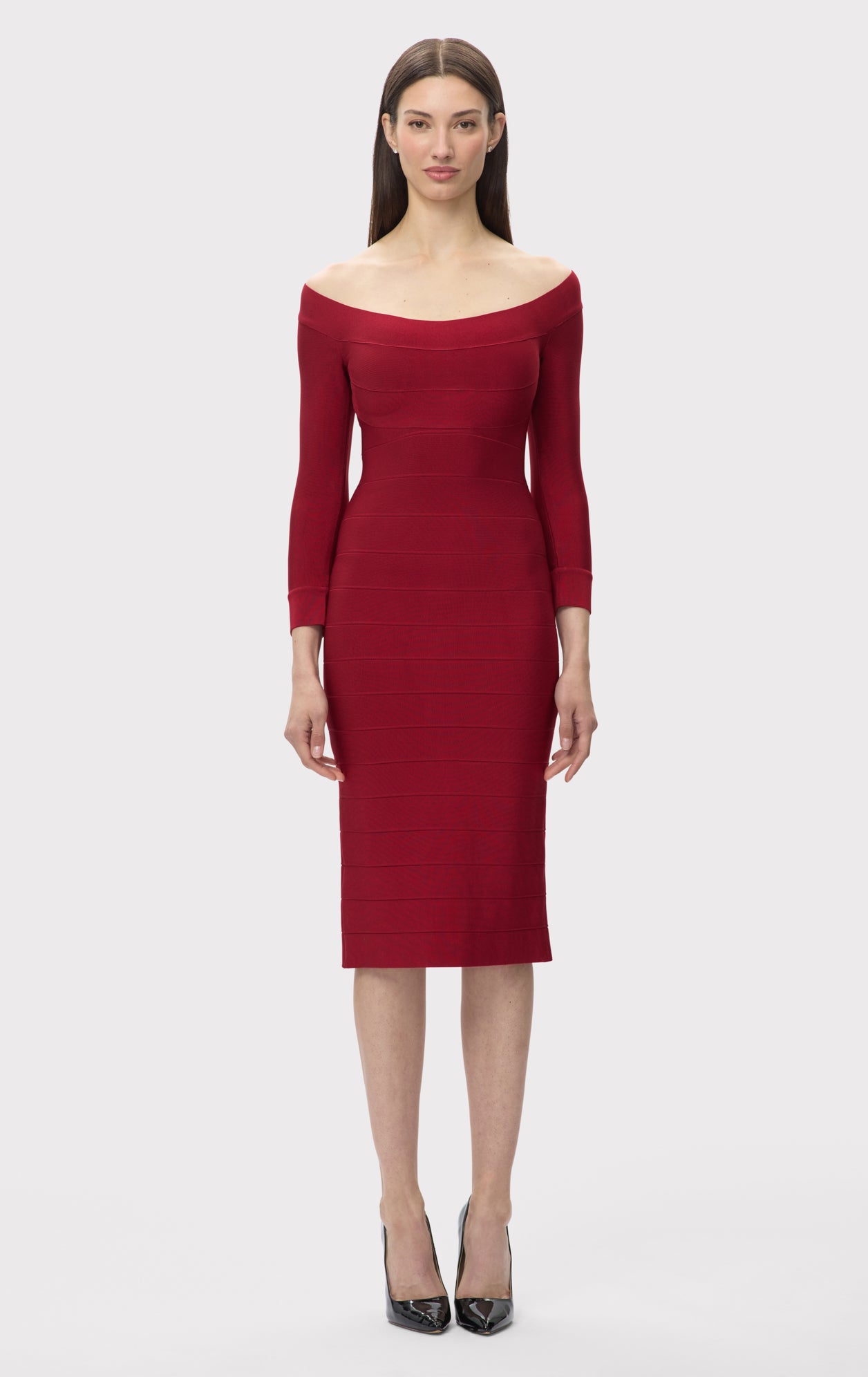 ICON SCOOP NECK MIDI DRESS – HERVÉ LÉGER