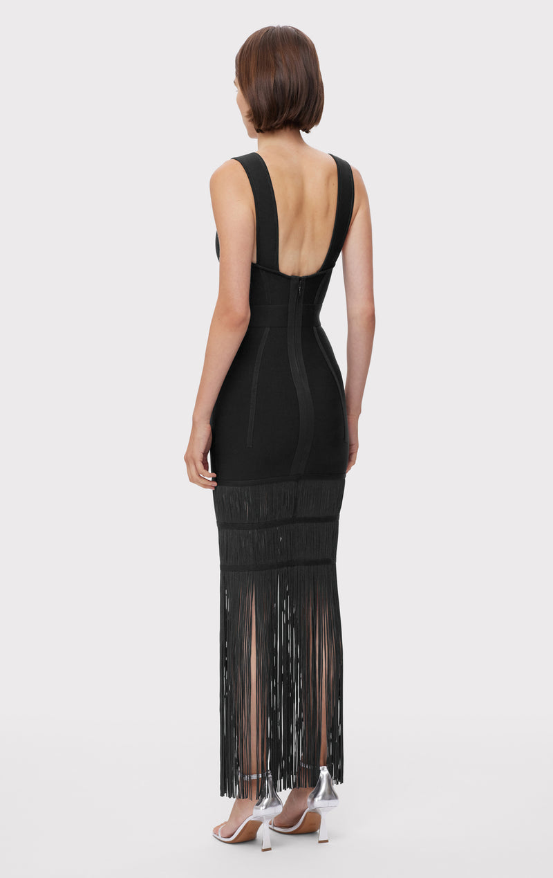 SWEETHEART FRINGE S/L GOWN