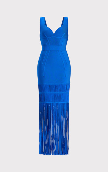 SWEETHEART FRINGE S/L GOWN