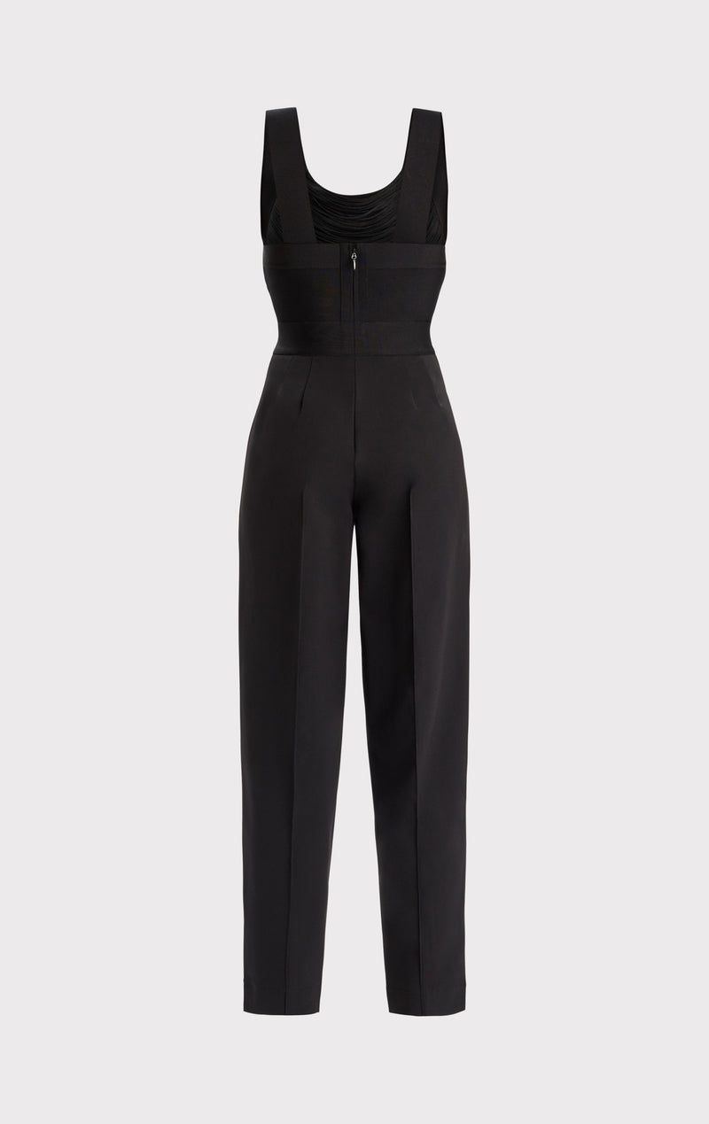 FRINGE JUMPSUIT WITH TAILORED PANTS