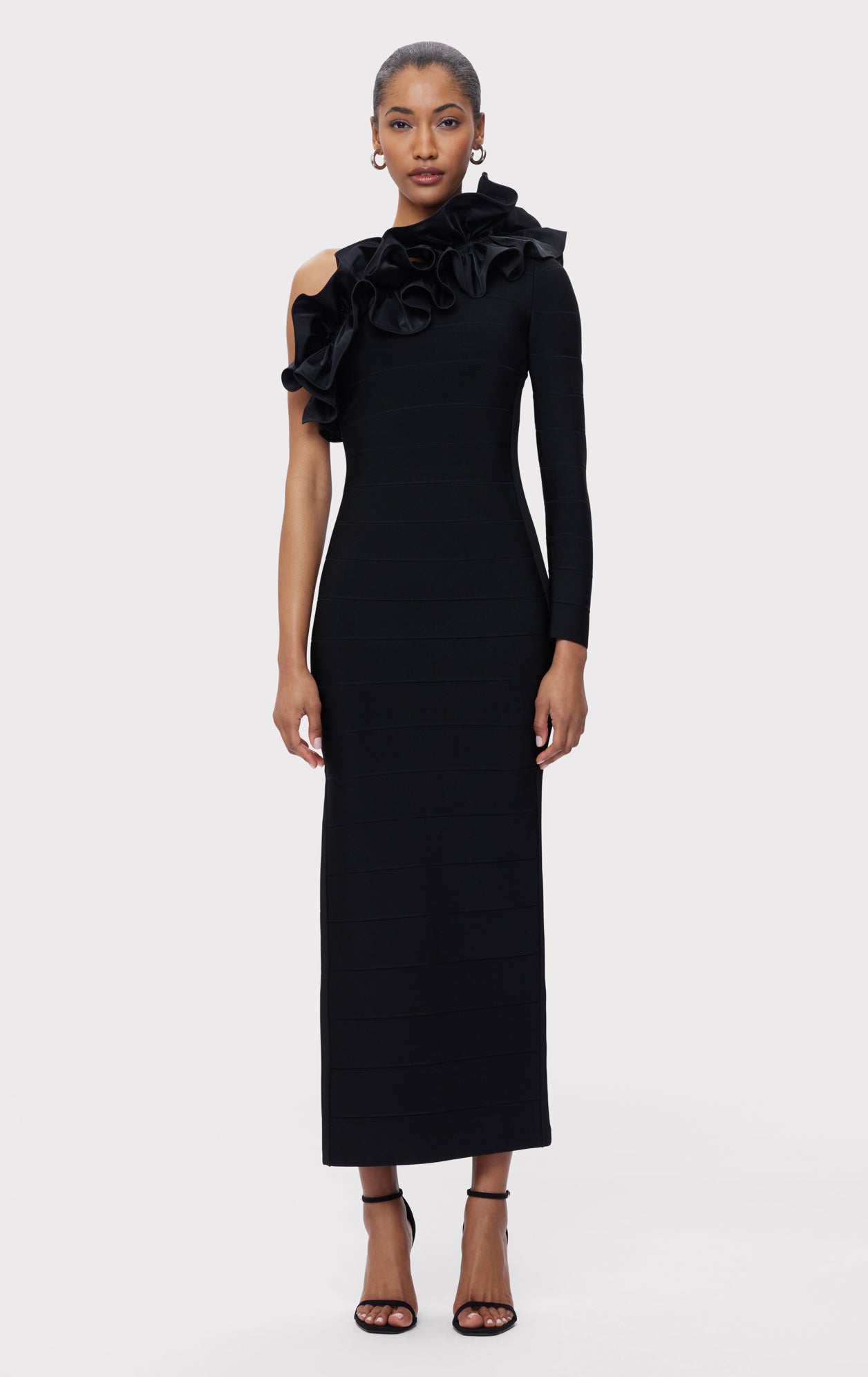 ASYMMETRICAL RUFFLE GOWN HERV LGER ASYMMETRICAL RUFFLE GOWN HERV LGER