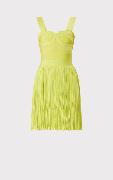 BUSTIER FRINGE MINI DRESS
