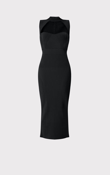 MIXED RIB MIDI DRESS
