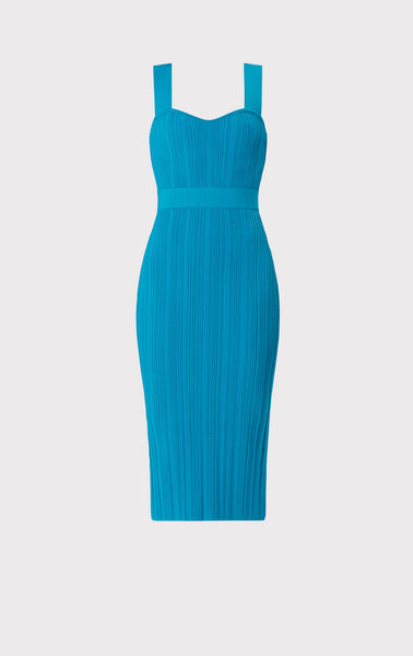 RIBBED POINTELLE MIDI DRESS