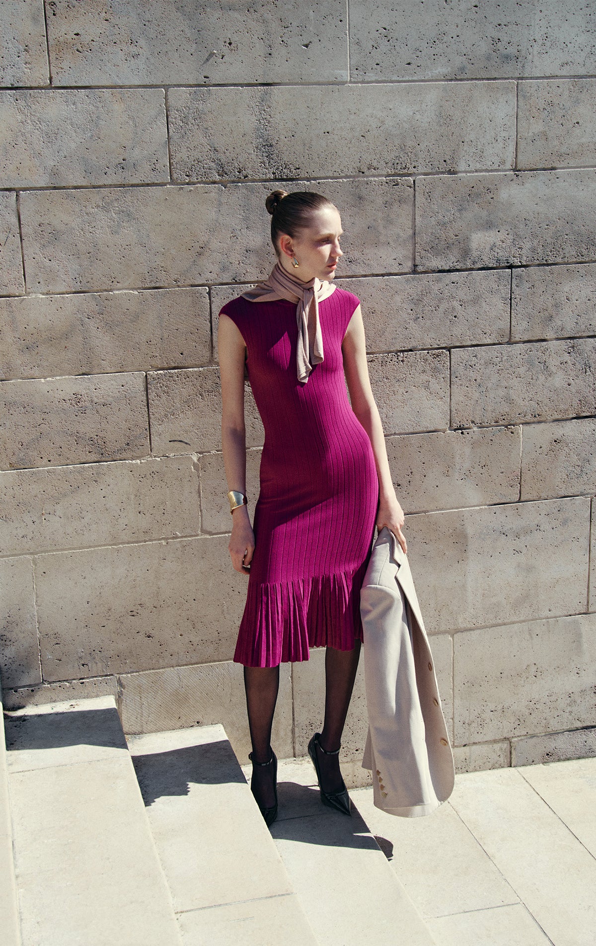 herve leger burgundy dress Herv Lger Aquino's Attire