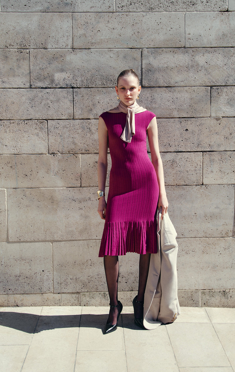 herve leger pink and purple dress THE BLANCA GOWN HERV LGER
