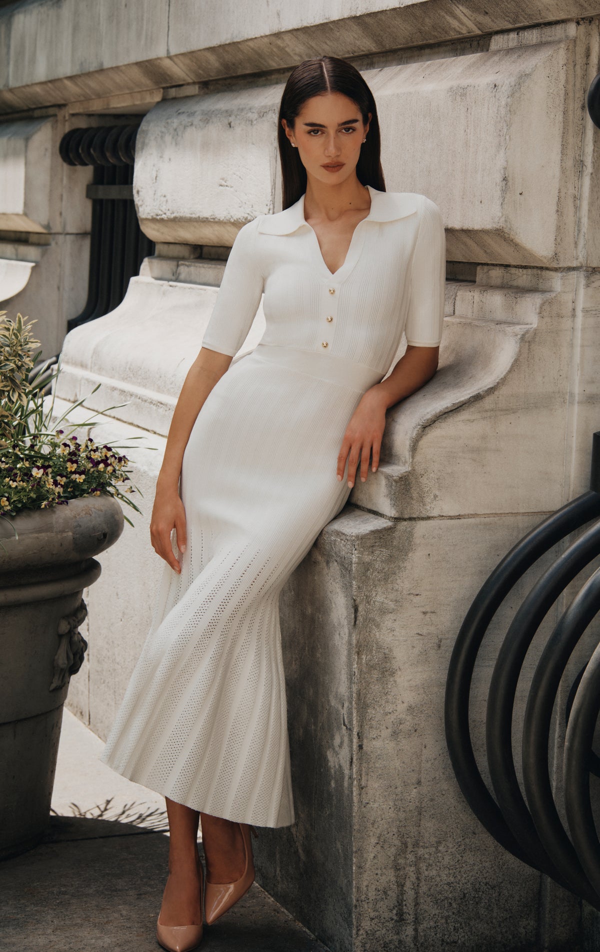 The Adele Dress Alabaster / S
