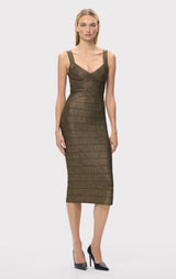 LA METALLIC SOIREE DRESS