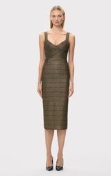 LA METALLIC SOIREE DRESS