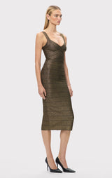 LA METALLIC SOIREE DRESS