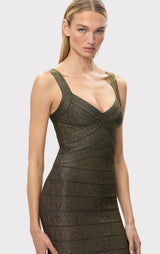 LA METALLIC SOIREE DRESS