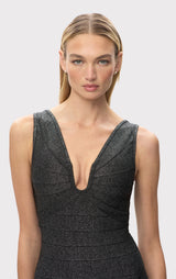 LA METALLIC NOIR DRESS