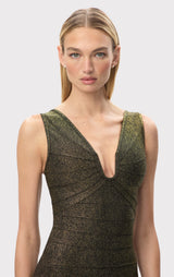 LA METALLIC NOIR DRESS