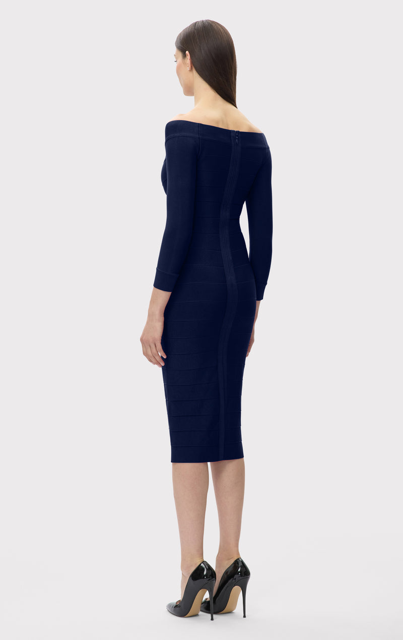 ICON SCOOP NECK MIDI DRESS – HERVÉ LÉGER
