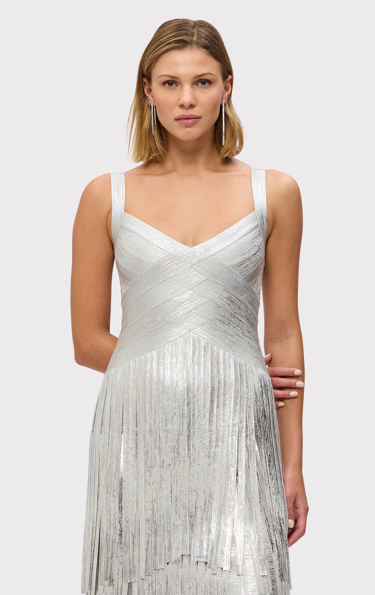 herve leger priscilla beaded wire-neckline dress. THE METALLIC MISCHA DRESS – HERVÉ LÉGER Sexy 17th Birthday Dresses