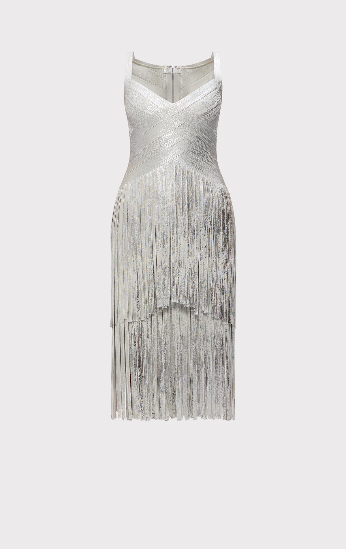 herve leger bandage dress silver Herve Leger S/S Crystal Bandage Dress Silver S Elite Preloved