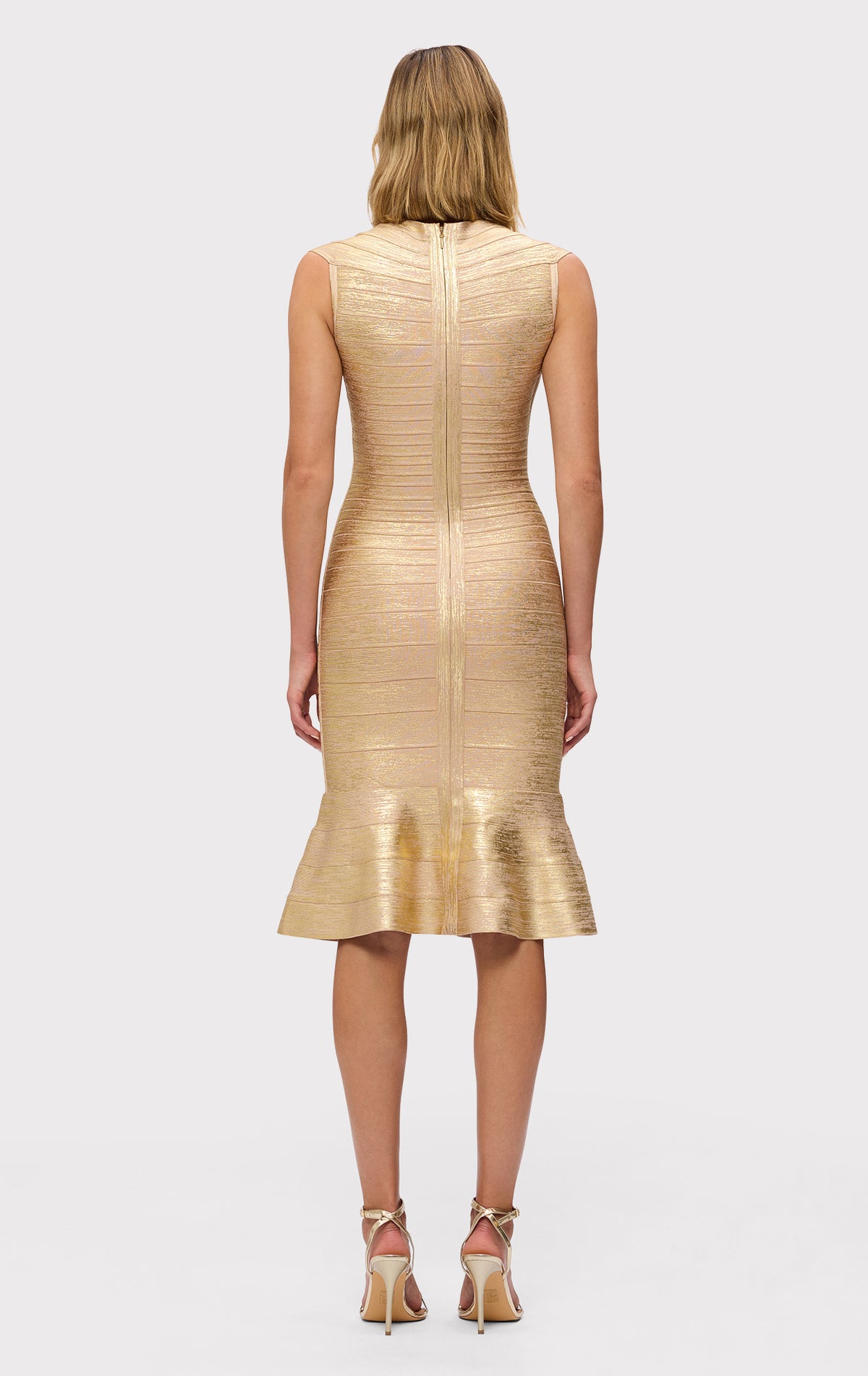 metallic dress gold THE METALLIC SOPHIE DRESS – HERVÉ LÉGER