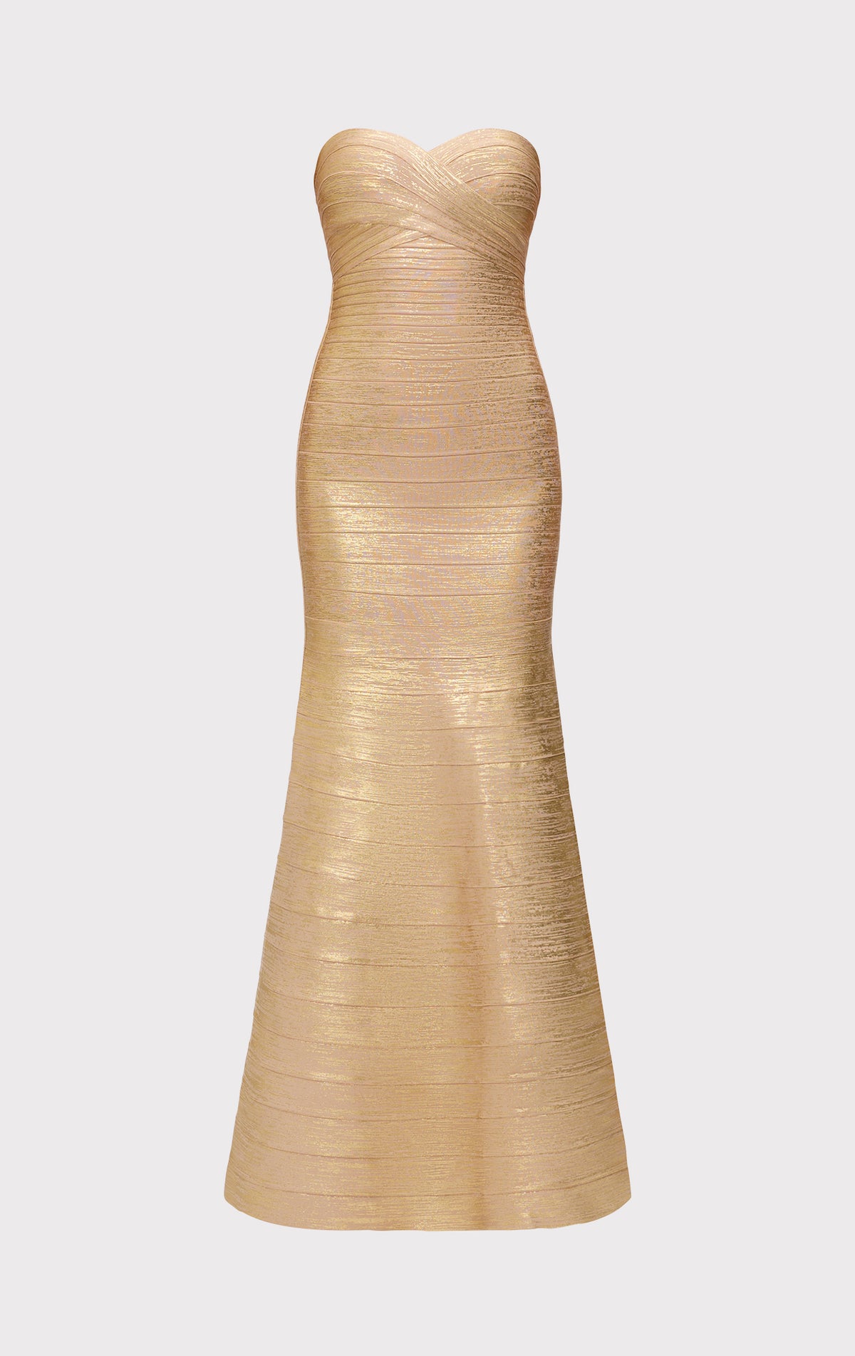herve leger gold maxi dress The Metallic Sara Gown