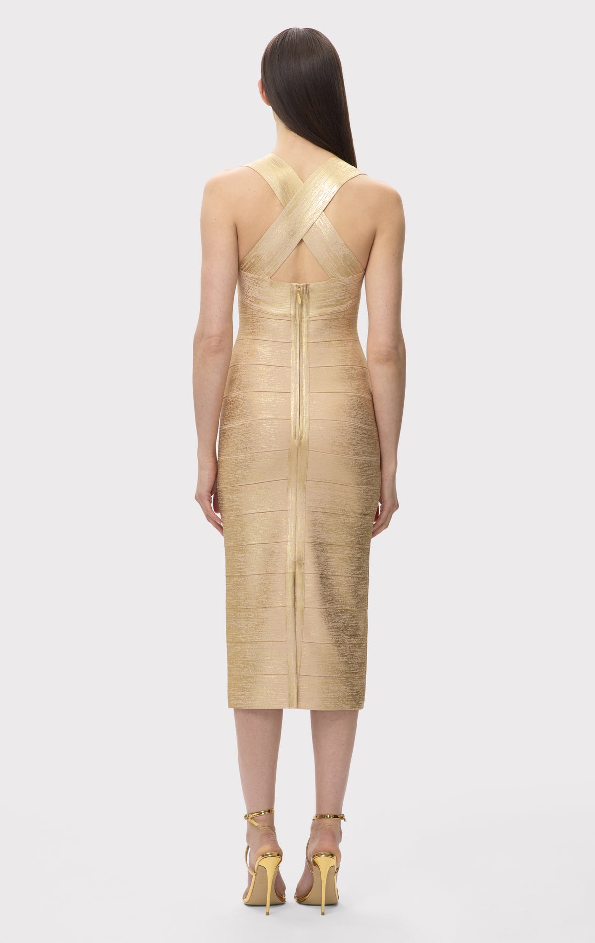 THE METALLIC SANDRA DRESS – HERVÉ LÉGER