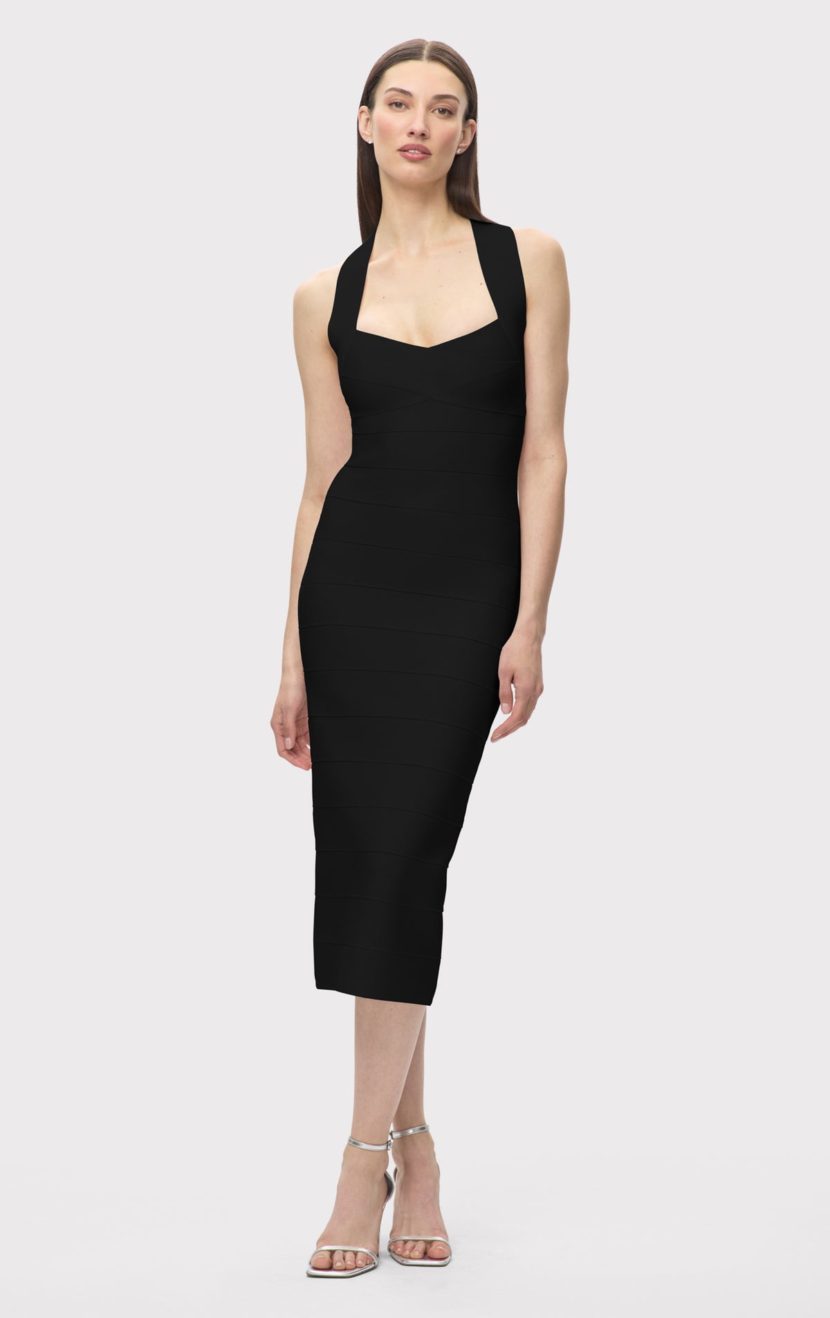 herve leger black dress Hervé Léger The Sandra DRESS, Black, XXS High Low Mikado Gown LUCY and 1% spandex Size:US8