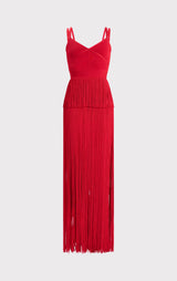 ICON STRAPPY OTTOMAN FRINGE GOWN