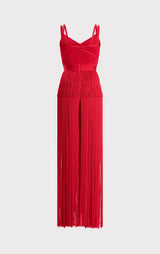 ICON STRAPPY OTTOMAN FRINGE GOWN