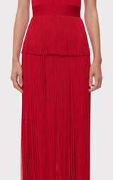 ICON STRAPPY OTTOMAN FRINGE GOWN