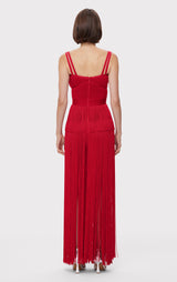 ICON STRAPPY OTTOMAN FRINGE GOWN