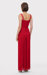 ICON STRAPPY OTTOMAN FRINGE GOWN