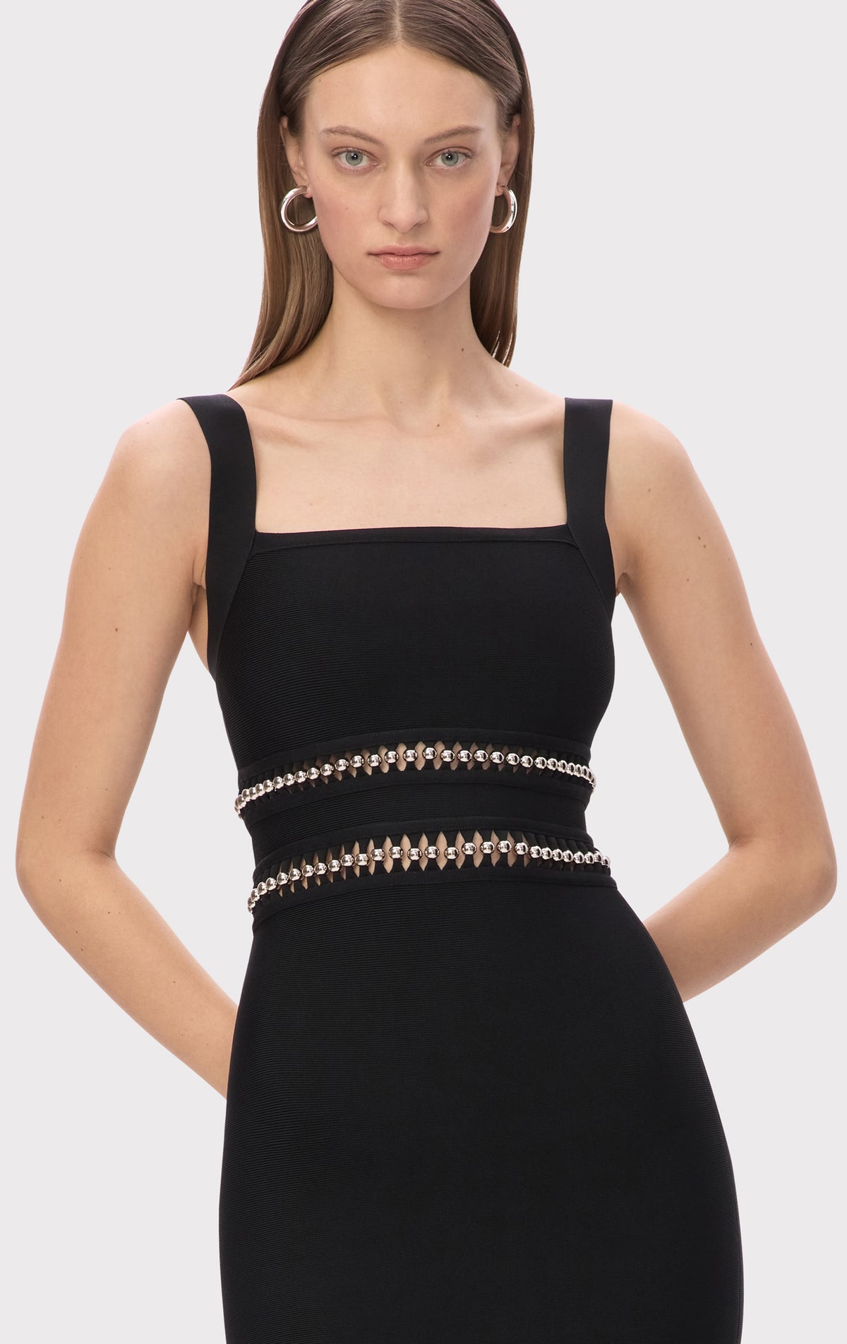 【関税込み】Herve Leger ブラック ビスチェドレス $1350 Herve Leger Estrella signature Black Bandage Dress