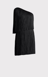 ONE SHOULDER MINI FRINGE DRESS