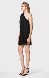 ONE SHOULDER MINI FRINGE DRESS