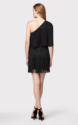 ONE SHOULDER MINI FRINGE DRESS