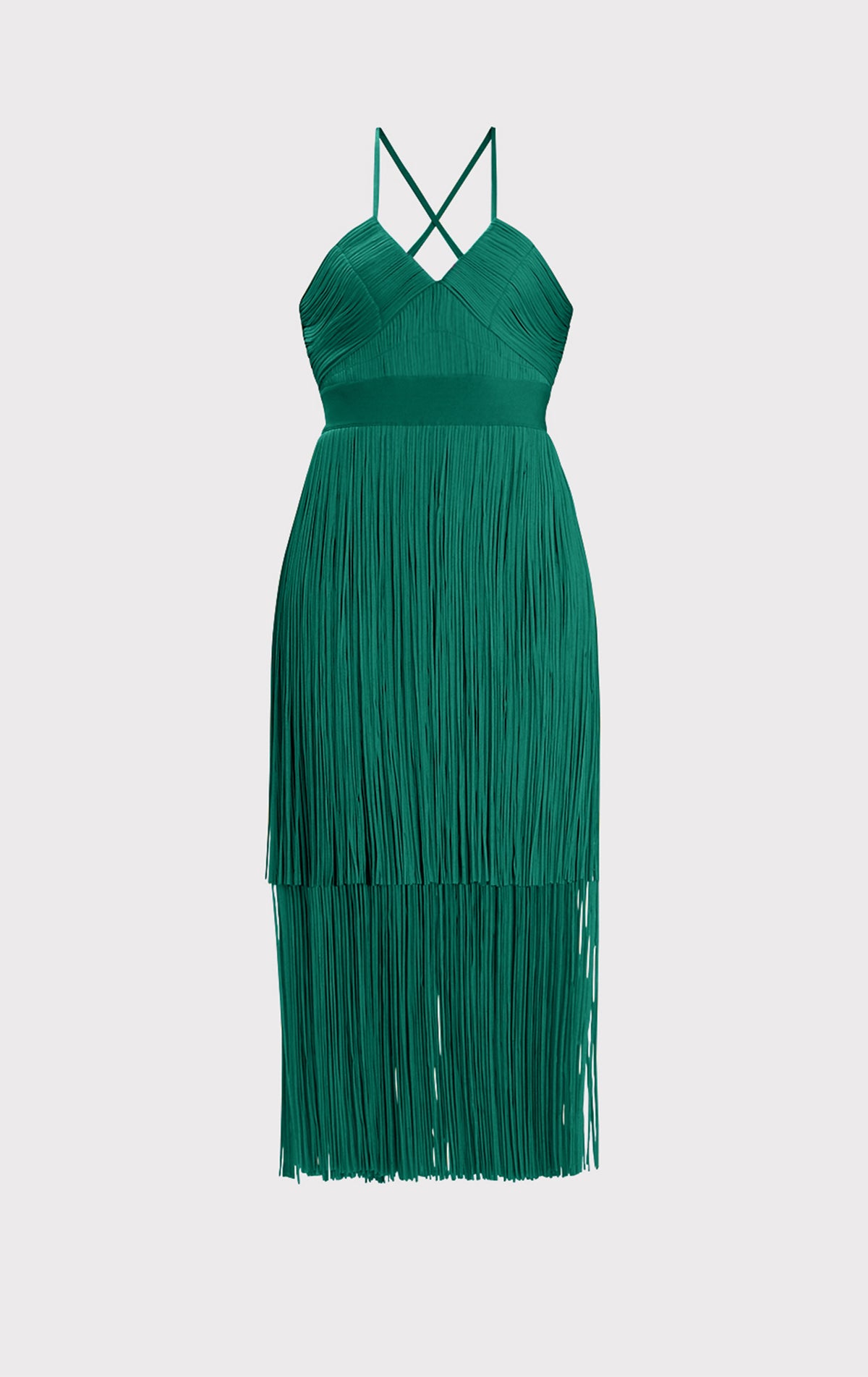 ワンピース HERVE LEGER 'Strappy Tiered Fringe' dress Green Herve Leger Green Strappy Tiered Fringe Dress for Women