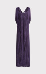 PLUNGING FRINGE GOWN