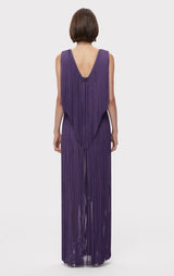 PLUNGING FRINGE GOWN