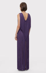 PLUNGING FRINGE GOWN