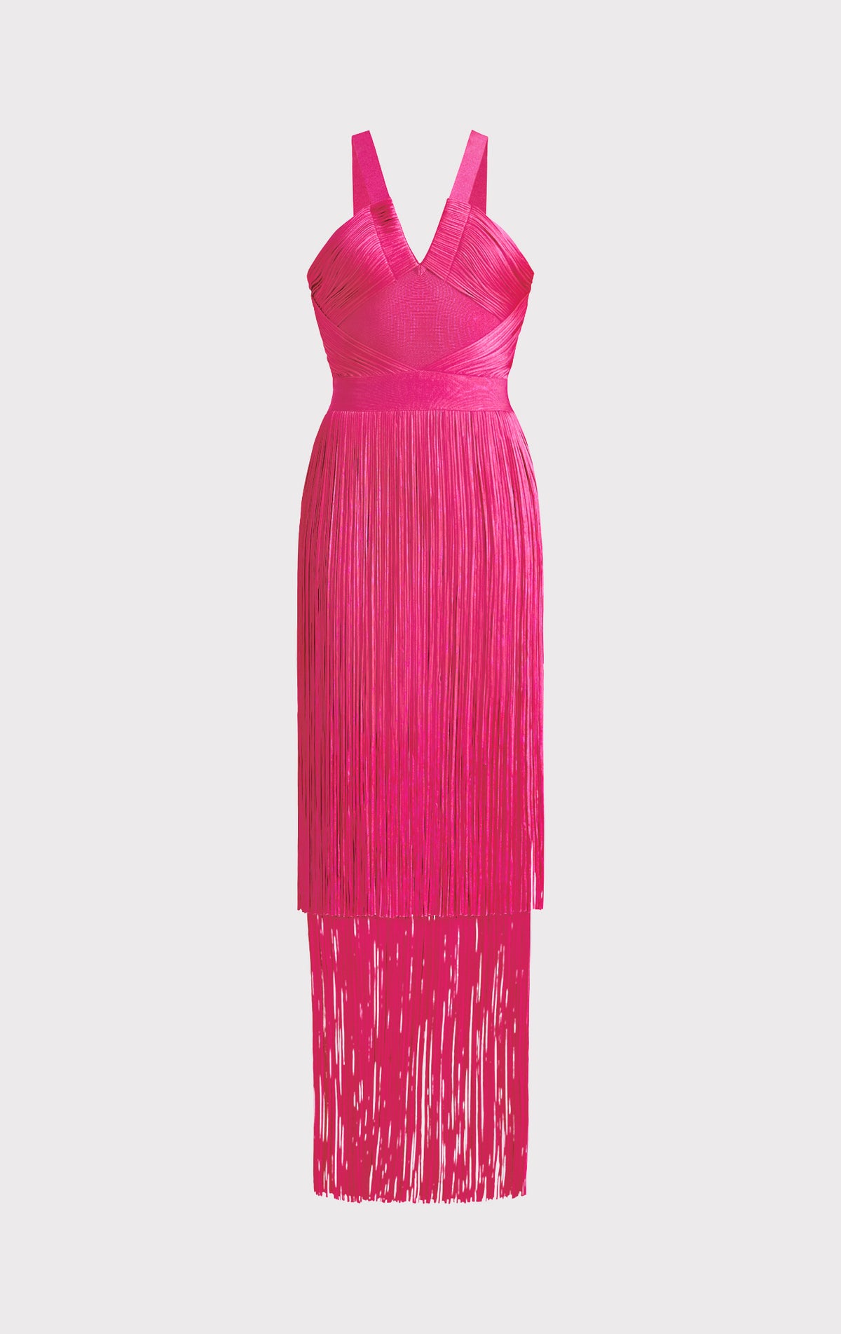 herve leger pink fringe dress THE MARGARET GOWN