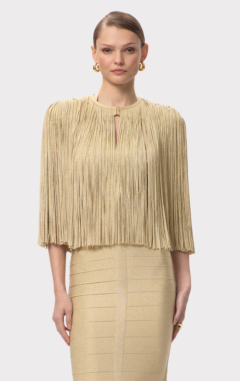 ICON METALLIC FRINGE CAPE