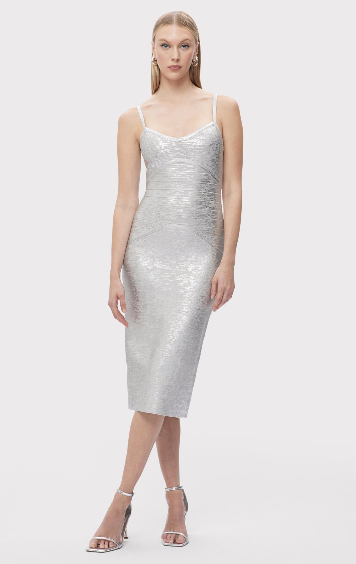 Herve leger silver dress best sale