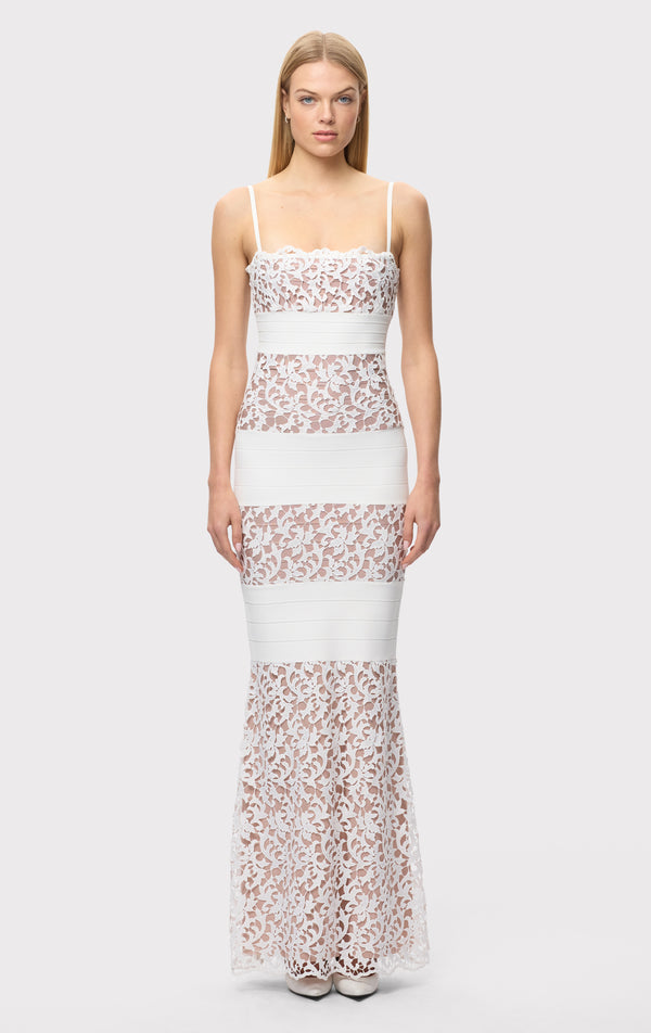 herve leger white mesh dress NWT Herve Leger White Gown Mesh Paneled Ivory Nude Bridal Wedding Even Priscilla Posh