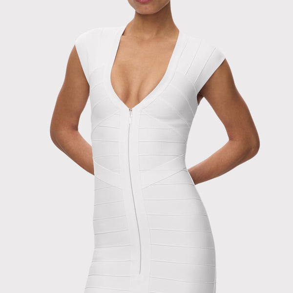 herve leger white dress THE CHAMPAGNE DRESS – HERVÉ LÉGER