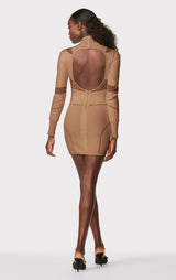 HERVÉ LÉGER X LAW ROACH SHEER INTARSIA MINI DRESS