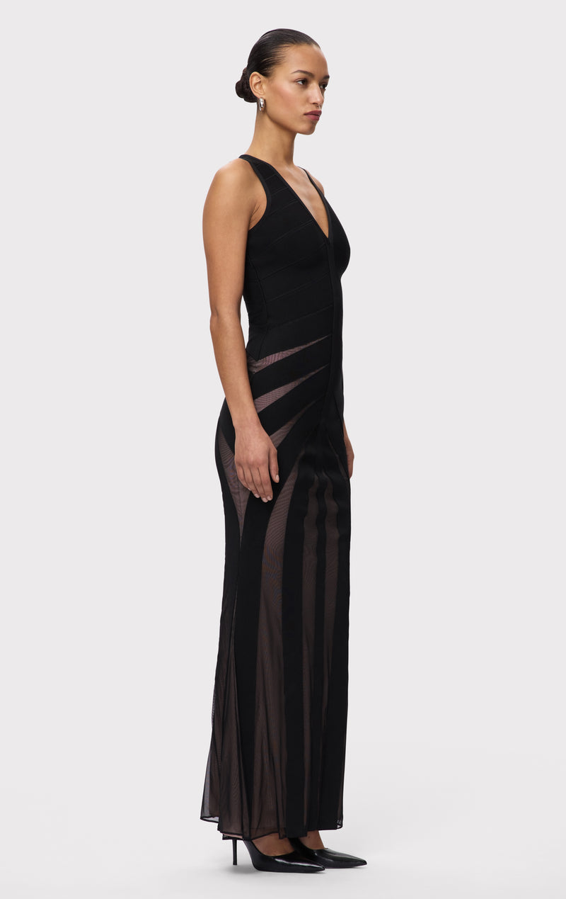 herve leger maxi dress THE VALIA GOWN – HERVÉ LÉGER Elegant Summer Beach White friendly recycled yarns. color:Blue/Floral externalID:DD6181