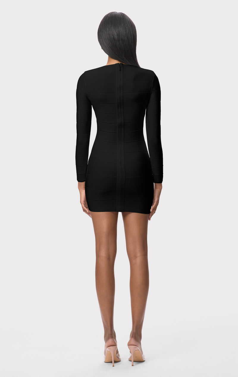 Herve Leger Icon Mini Sheath Dress, Black S Herve Leger Icon Mini Sheath Dress, Black S