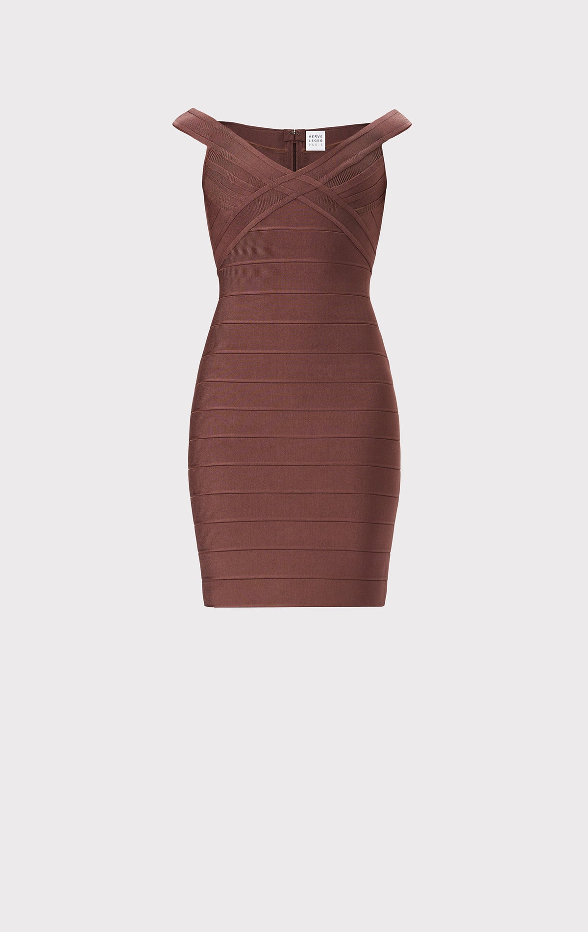brown bandage dress Marbella Ruffle Hem Bandage Dress Large (10/12) / Brown