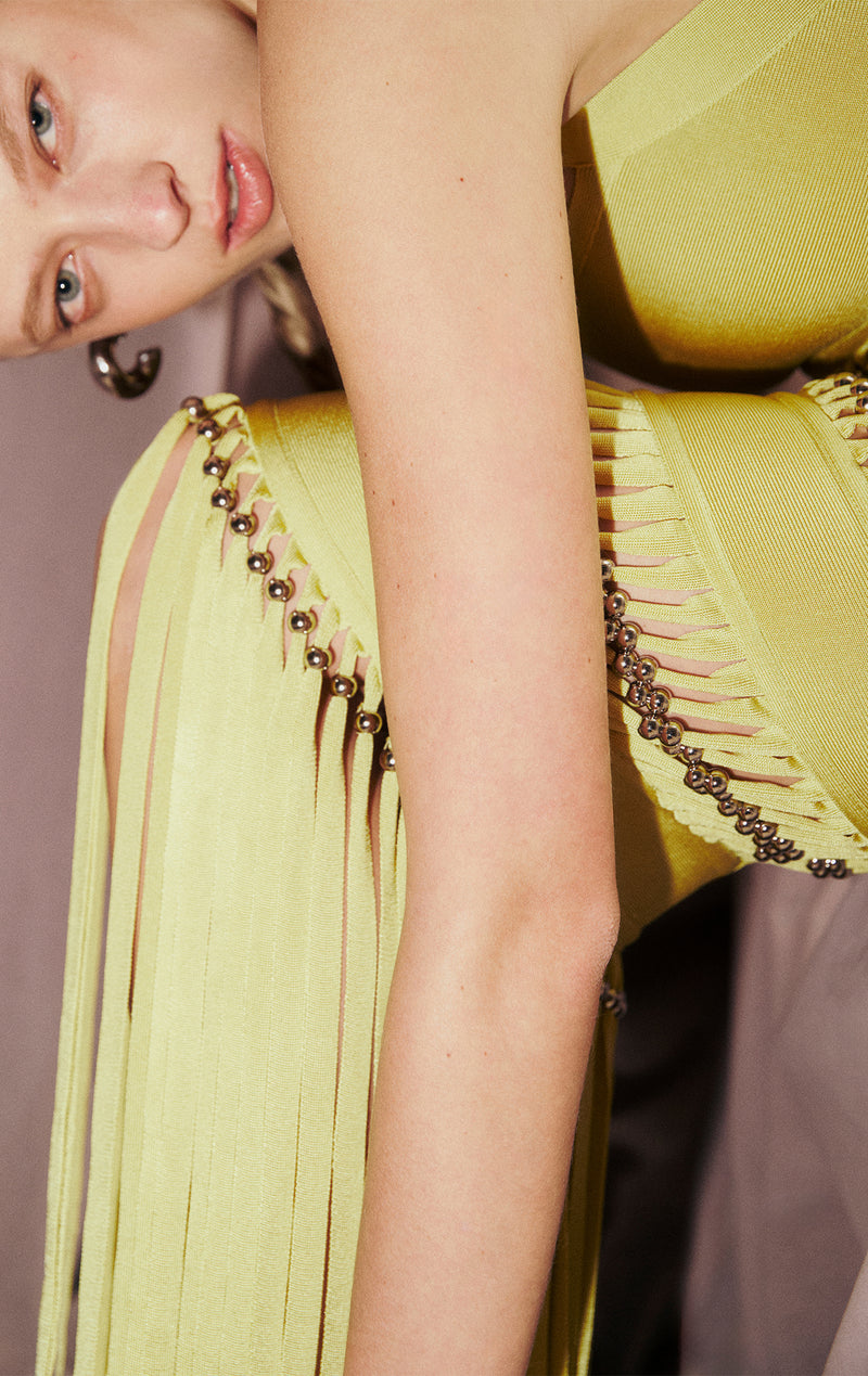 herve leger neon yellow dress Herve Leger Dresses | Herv Leger Neon Yellow Nathalia Night Out Dress | Color: Yellow | Size: L