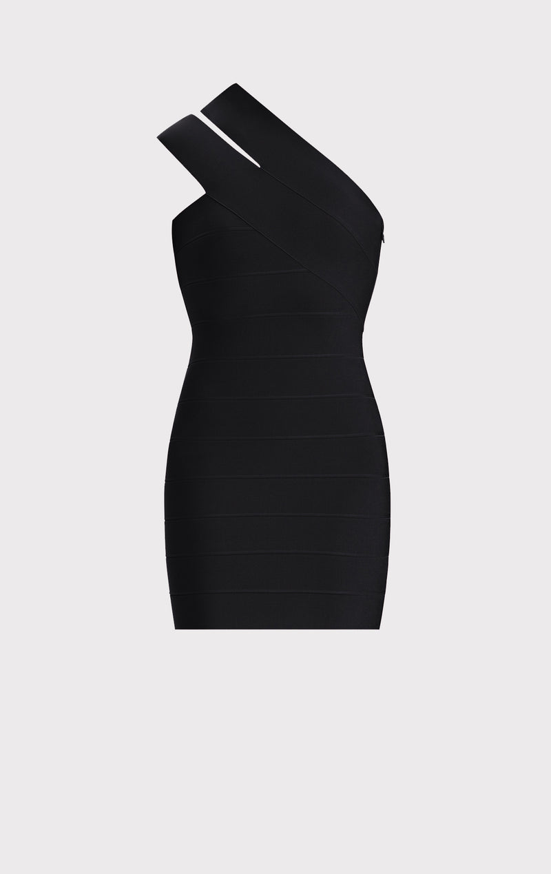 ICON ONE SHOULDER MINI DRESS – HERVÉ LÉGER ICON ONE SHOULDER MINI DRESS – HERVÉ LÉGER