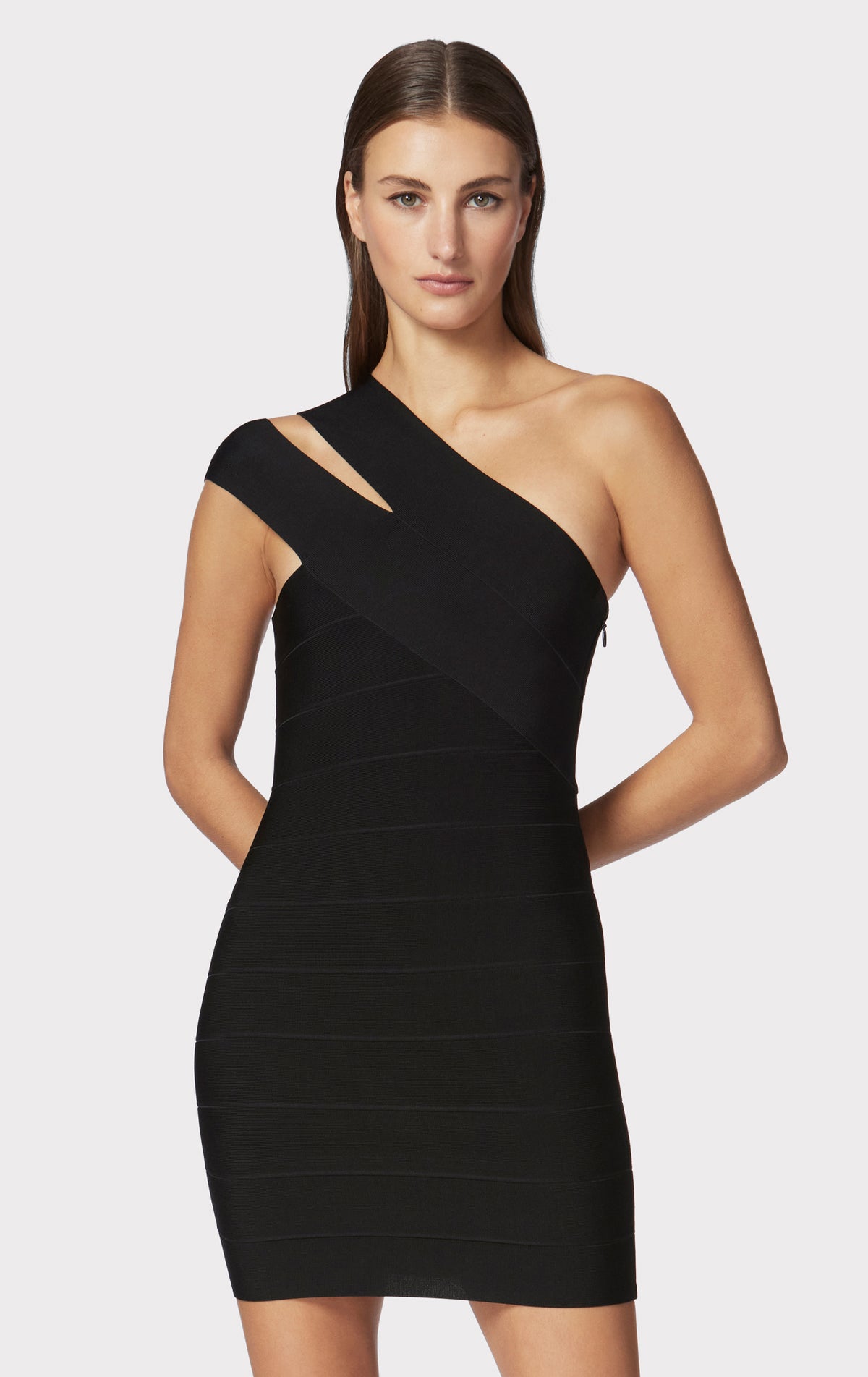 ICON ONE SHOULDER MINI DRESS HERV LGER ICON ONE SHOULDER MINI DRESS HERV LGER