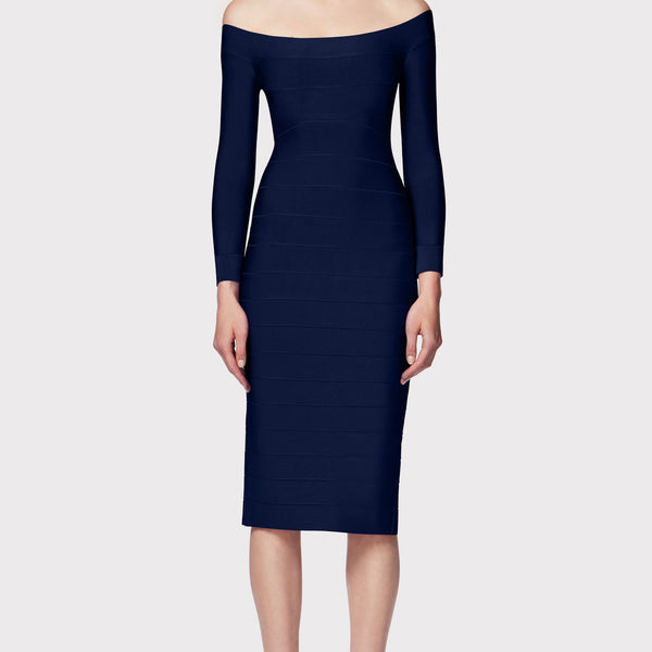 ICON SCOOP NECK MIDI DRESS